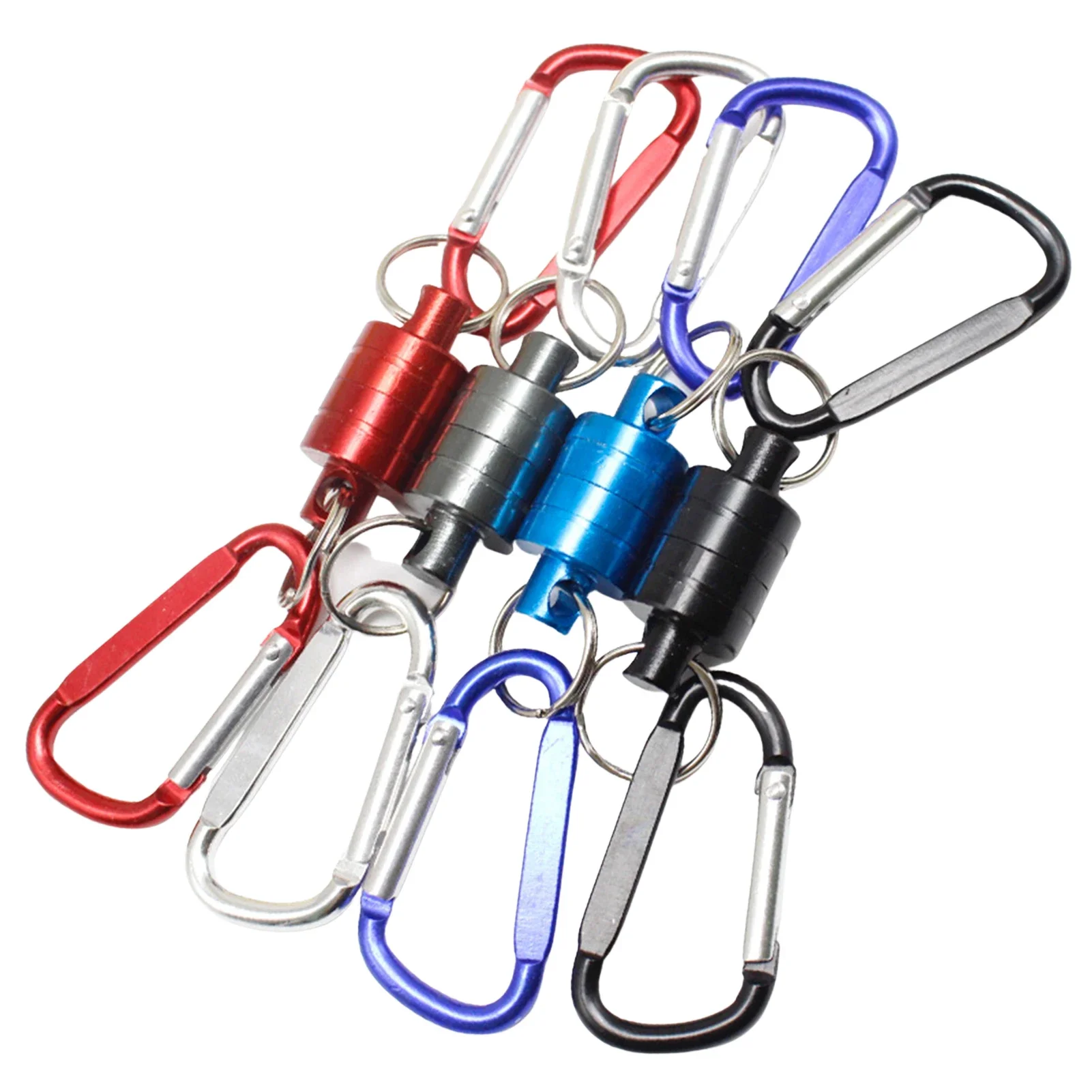 Magnetic Carabiner Portable Fly Fishing Magnet Double Buckle Camping Carabiner Keychain Snap Clip Lock Buckle Hook Fishing Tool