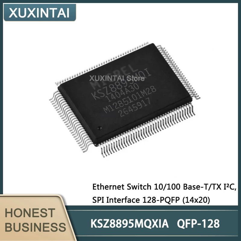 

1~5Pcs New Original KSZ8895MQXIA KSZ8895MQXIA Ethernet Switch 10/100 Base-T/TX I²C, SPI Interface 128-PQFP (14x20)