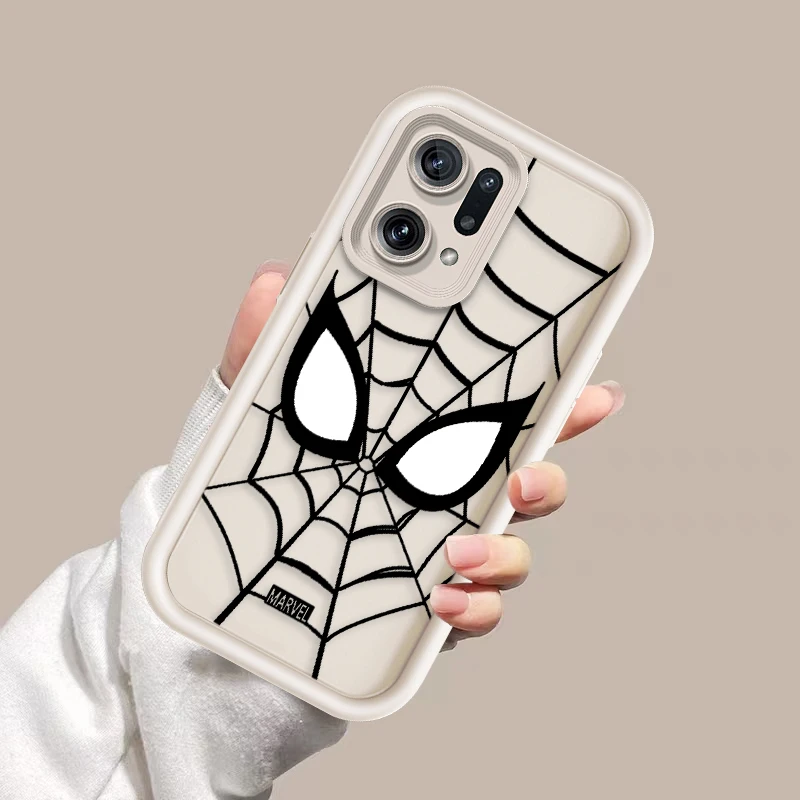 Art Comic Spiderman Logo For OPPO A98 94 92 78 76 74 72 58 57 54 53 2020 Reno10 Find X5 3 Pro 5G 4G Soft Eye Ladder Phone Case