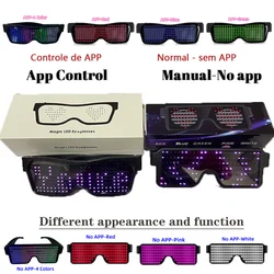 Multilingual Led Luminous Party Glasses USB Charge Flashing Customized Languages Eyewear Christmas Holiday Concert Sunglasses