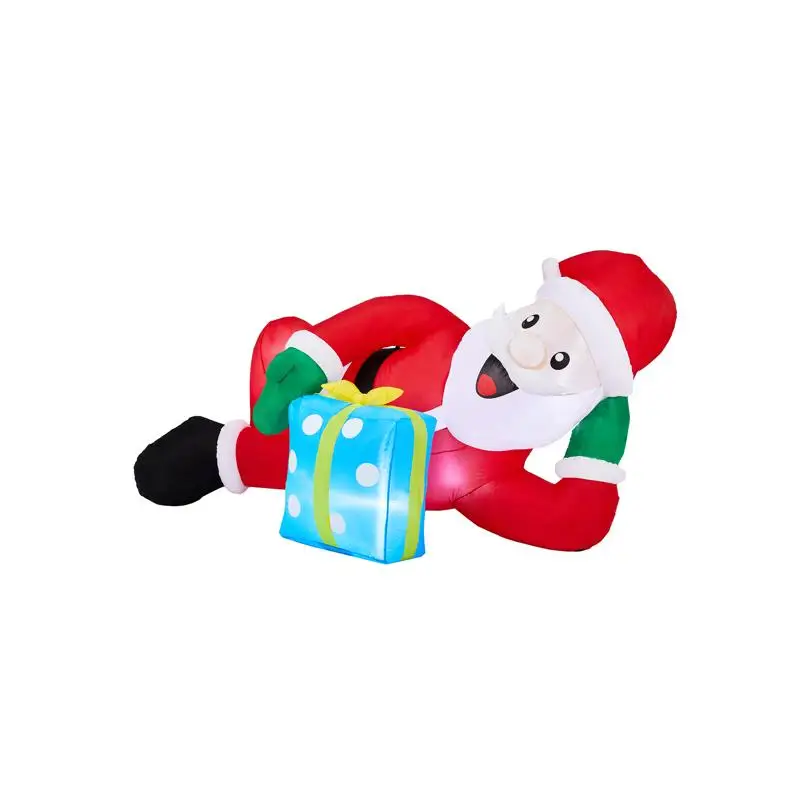 

7FT Inflatable Santa Decoration, Funny Blow Up Yard Decoration with LED Lights for Holiday Party, Front Yard Lawn Garden Decor