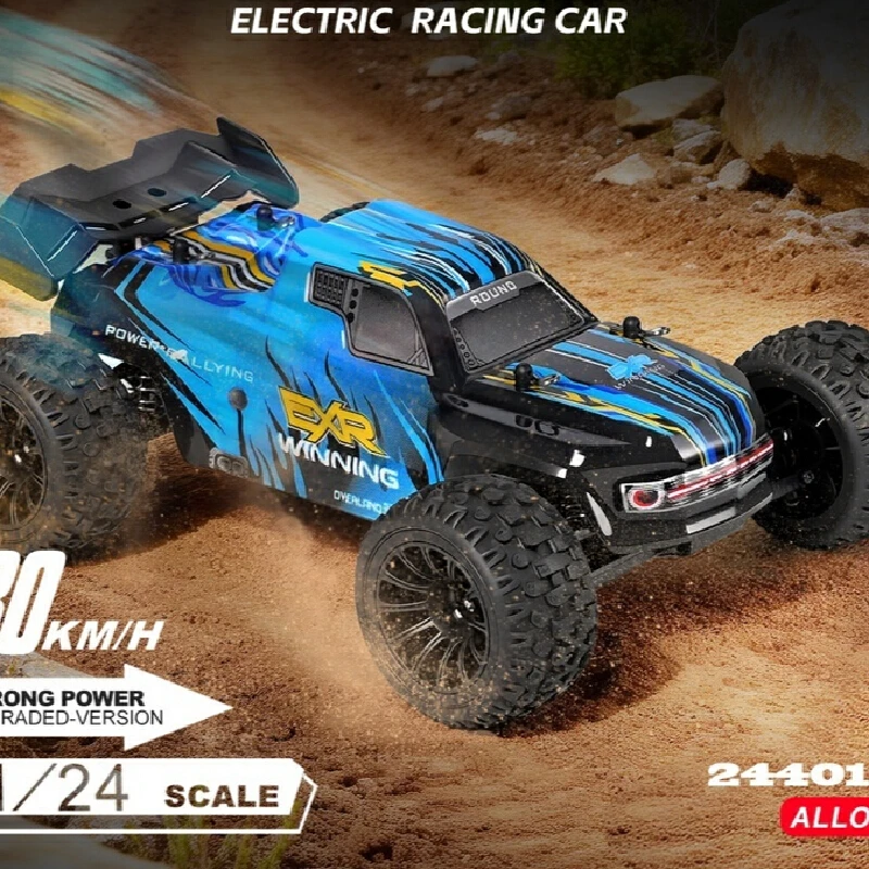 1:24 electric two wheel drive car 2.4G high-speed off-road climbing remote control car for boys RC charging toy car for cool toy