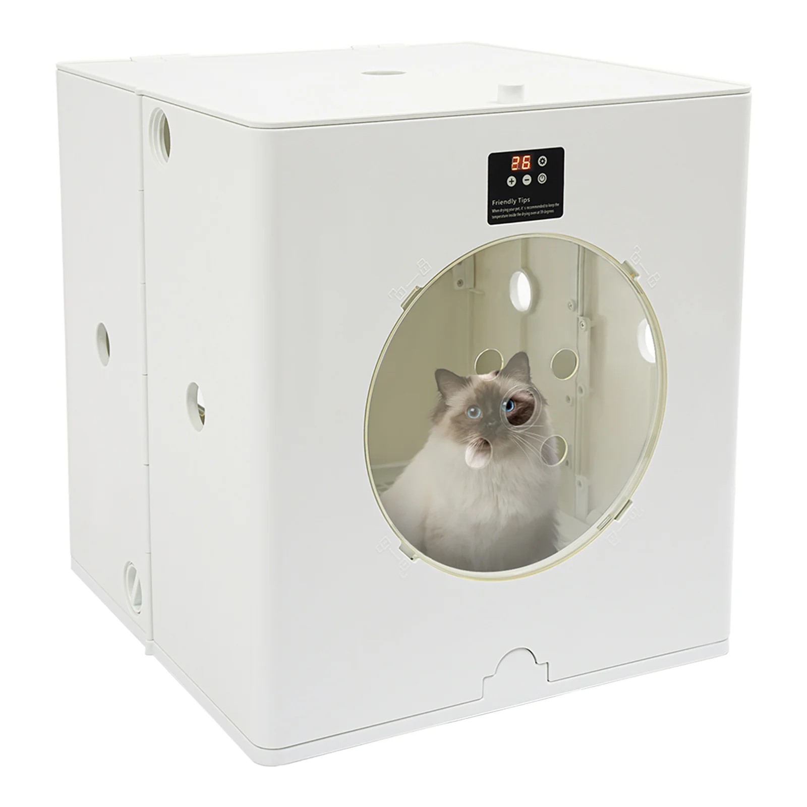 

White 48*45*49cm Pet Dryer Box Rectangle Folding Pet Dryer ABS Foldable Cat Dryer Box for Households Pet Shops Pet Hospitals