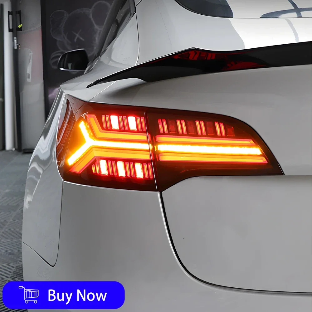 For Tesla Model 3 Model Y 2019-2023 Car Taillights Assembly LED Auto Rear Lamps Upgrade Dynamic Streamer Brake Light Accessories