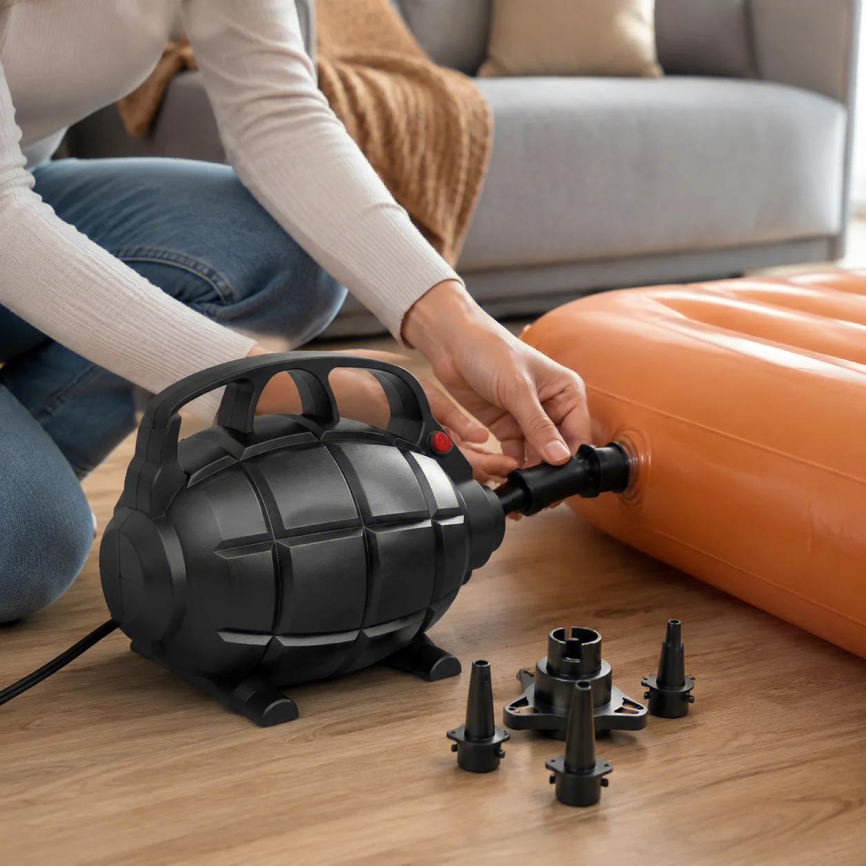 Bomba de Ar Elétrica 600W para Inflar e Desinflar, Uso Duplo com Plugue EU, Ideal para Piscinas Infláveis, Camping e Uso Doméstico
