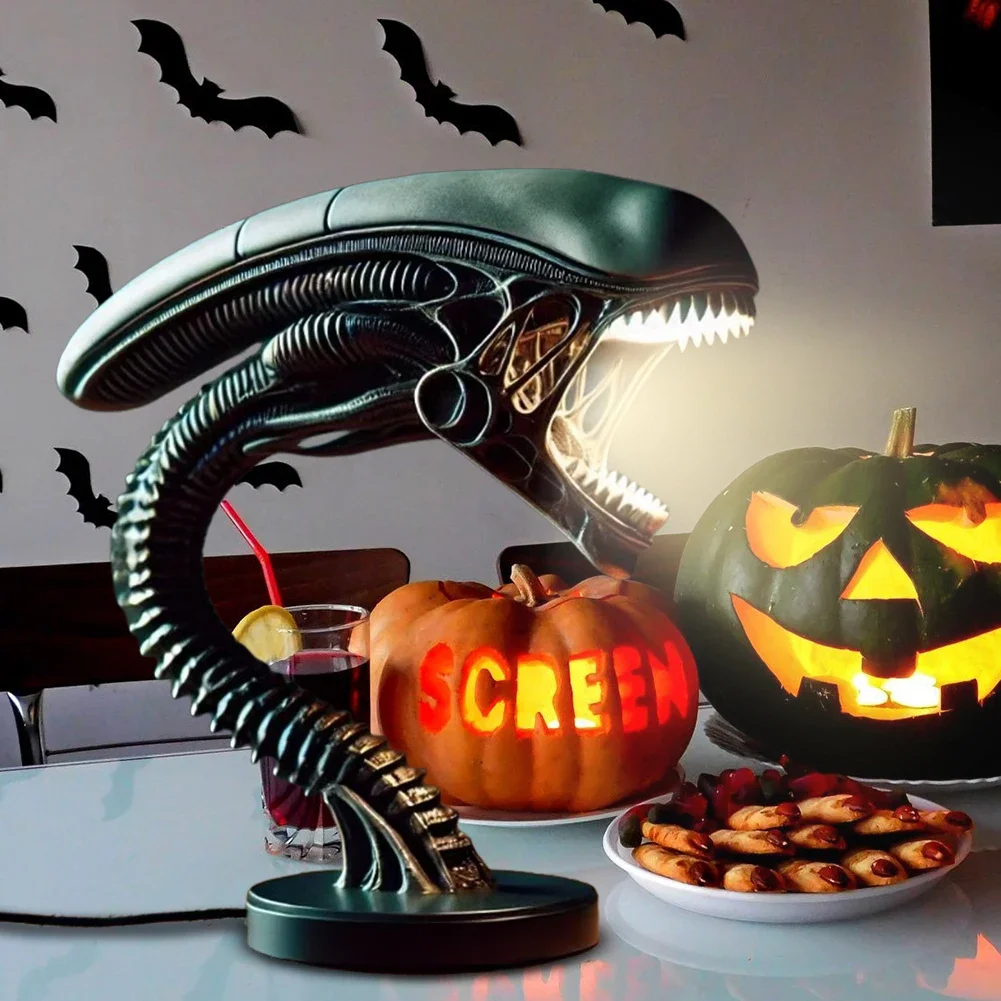 Unique Alien Creature Lamp Stand Home Bedroom Table Night Light Alien Creature Light Holder Desk Lamp Ornament Home Decoration