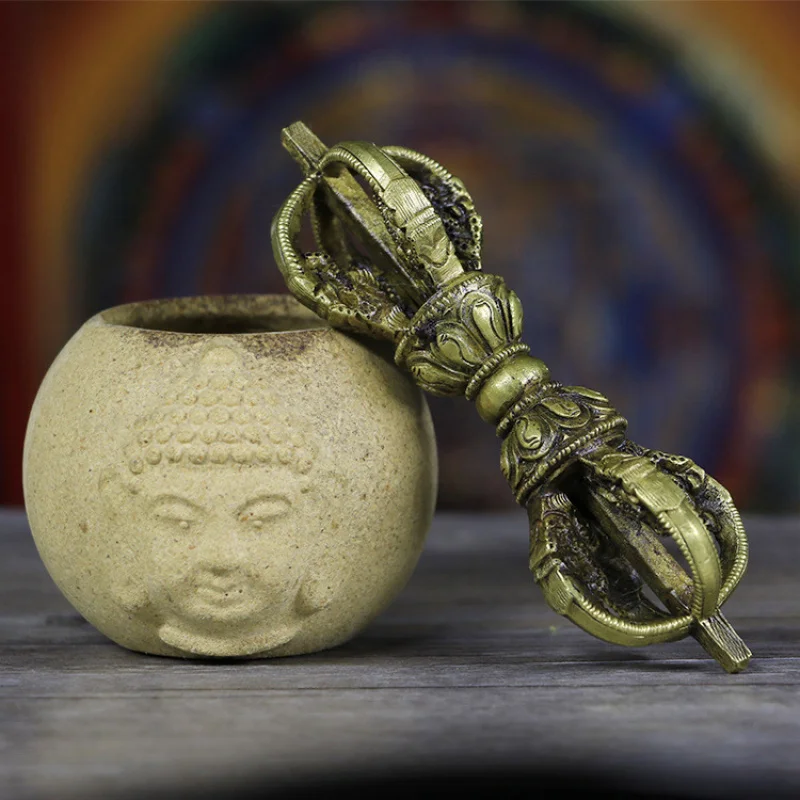 Tibetan-style decorative items, Nepalese handmade ritual instruments, five-pronged vajra, copper-made pestle, direct supply