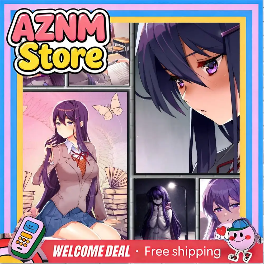 Pósteres de Anime de Yuri con Personajes del Juego D-DDLC, Impresión en Papel Autoadhesivo para Decoración del Hogar, Sala de Estar, Dormitorio, Entrada, Bar, Cafetería