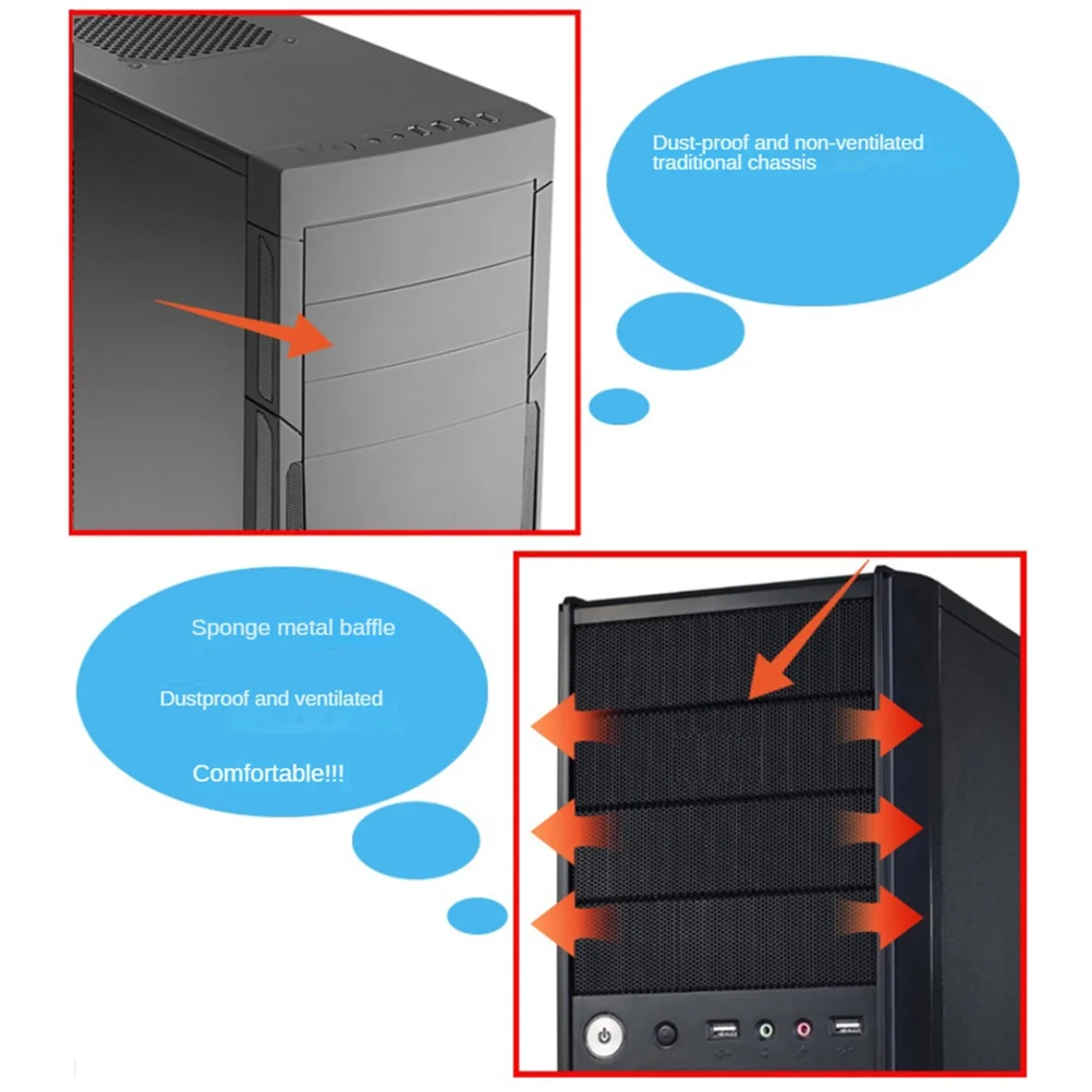 5Pcs Optical Drive Computer Chassis Front Optical Drive Panel Bracket CD Driver'S Baffle with Dustproof Sponge