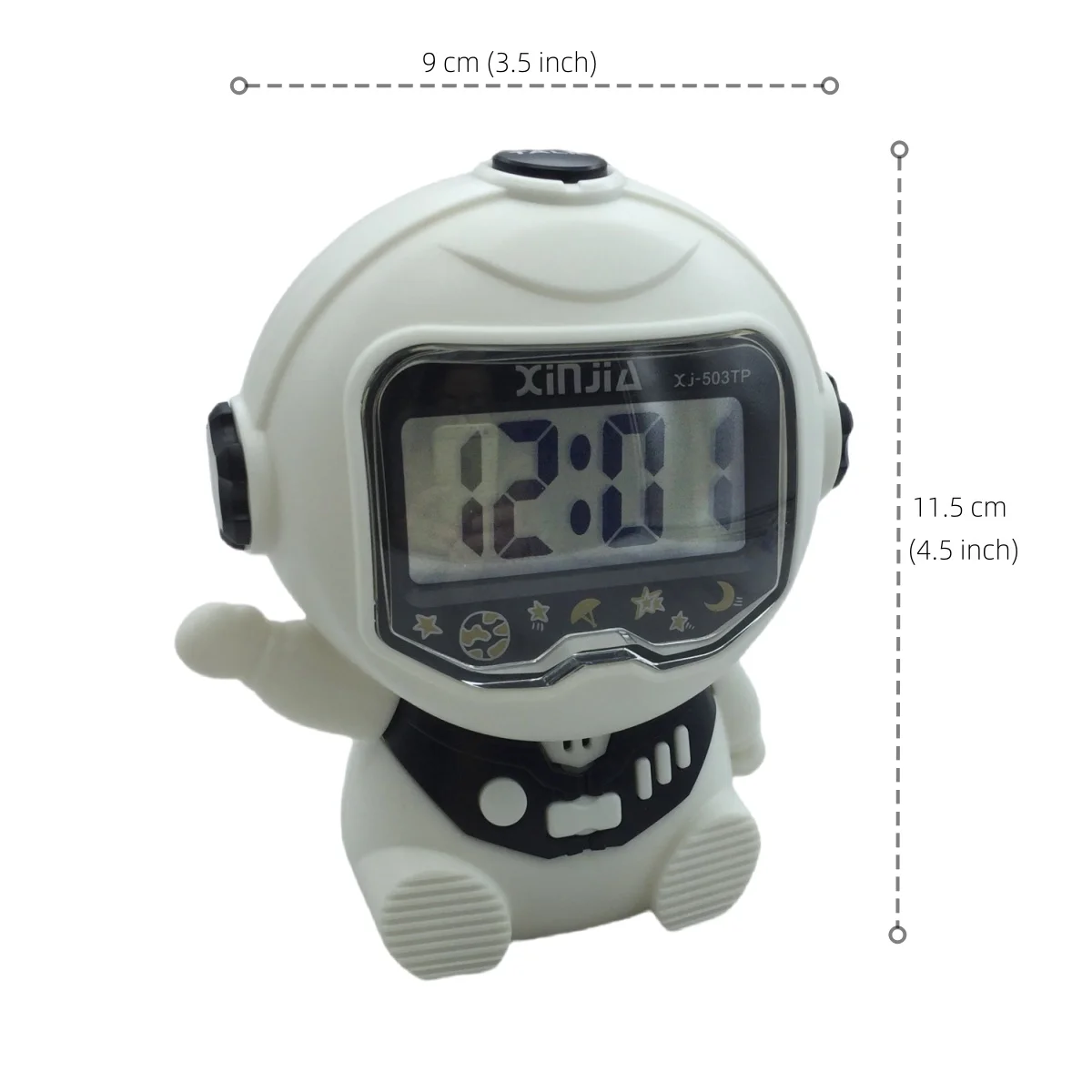 Spanish Talking Spaceman Model Alarm Clock for the Blind Elderly Visually Impaired Clock Ornament