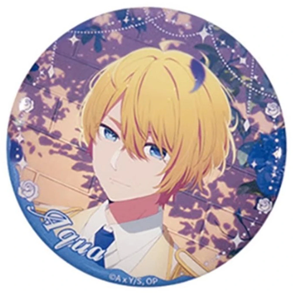 58 مللي متر أنيمي OSHI NO KO Hoshino Aquamarin Saitō Ichigo Arima Kana MEMCYO تأثيري حلي شارة دبوس SPTE صفيح بروش ﻿   الدعامة جيلف