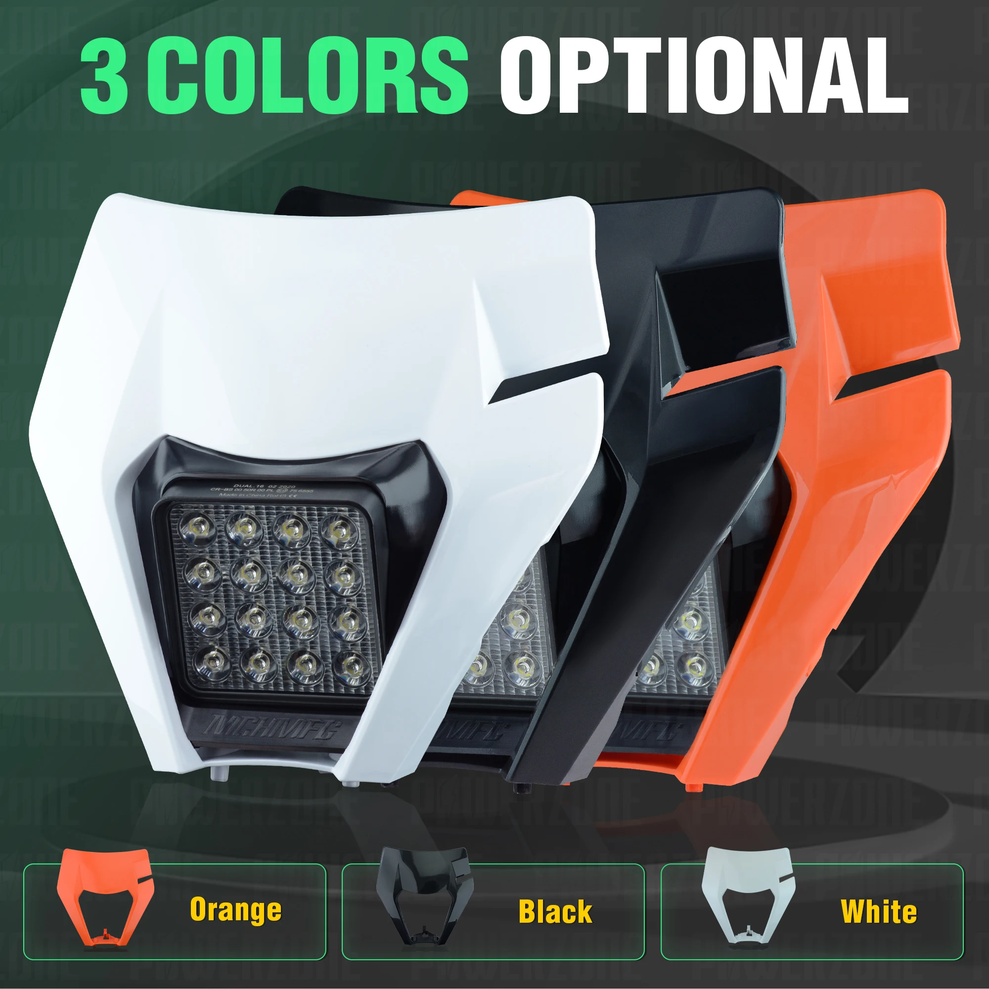 POWERZONE Motorcycle LED Headlight Headlamp For 2014-23 KTM Headligt EXC XCF SX F SMR Enduro Dirt Bike Motocross Supermoto White
