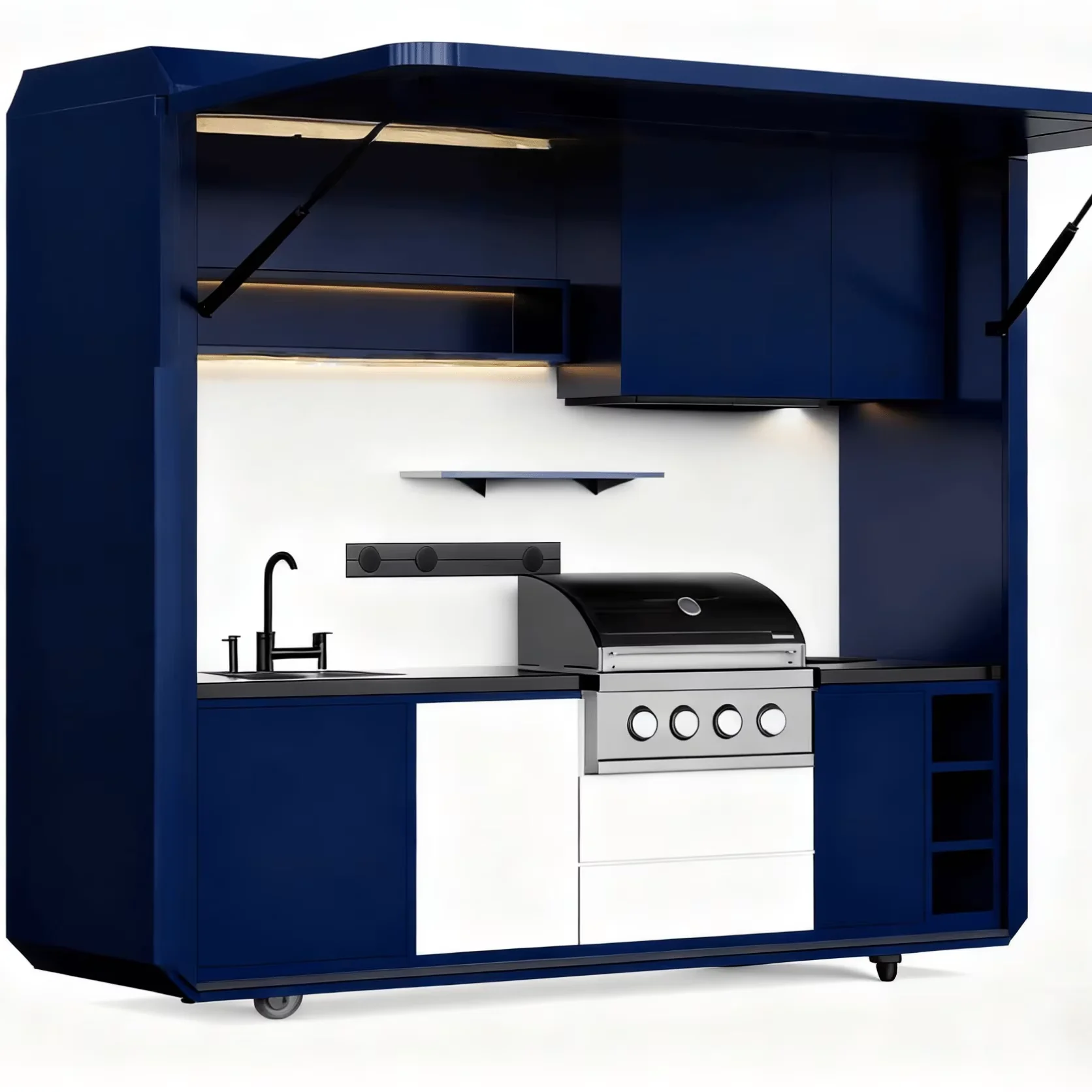 Gaiasmile Modern Modular Outdoor Prefabricated Mobile Kitchen Unit Anti-Mobile Garden Cabinets