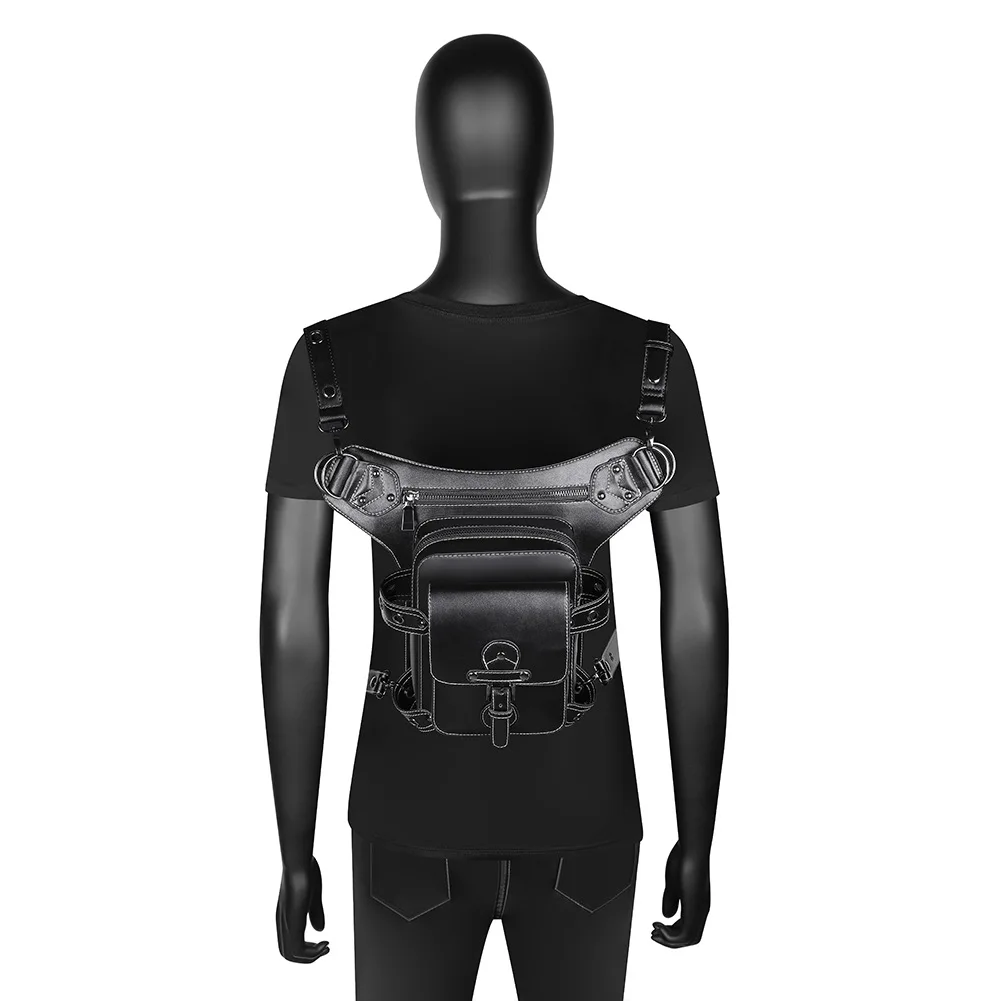 Leg Bag Euro American Punk Multi Back Method Outdoor Cycling Waist Bag Female Creative Trend Locomotive Bag Fanny Pack Chest Bag