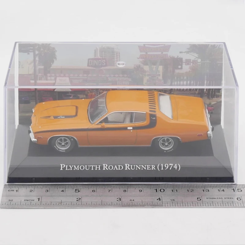 Diecast Original 1:43 Scale 1974 ROAD RUNNER Alloy Model Simulation Decoration Hobbies Souvenirs Collection Static Display