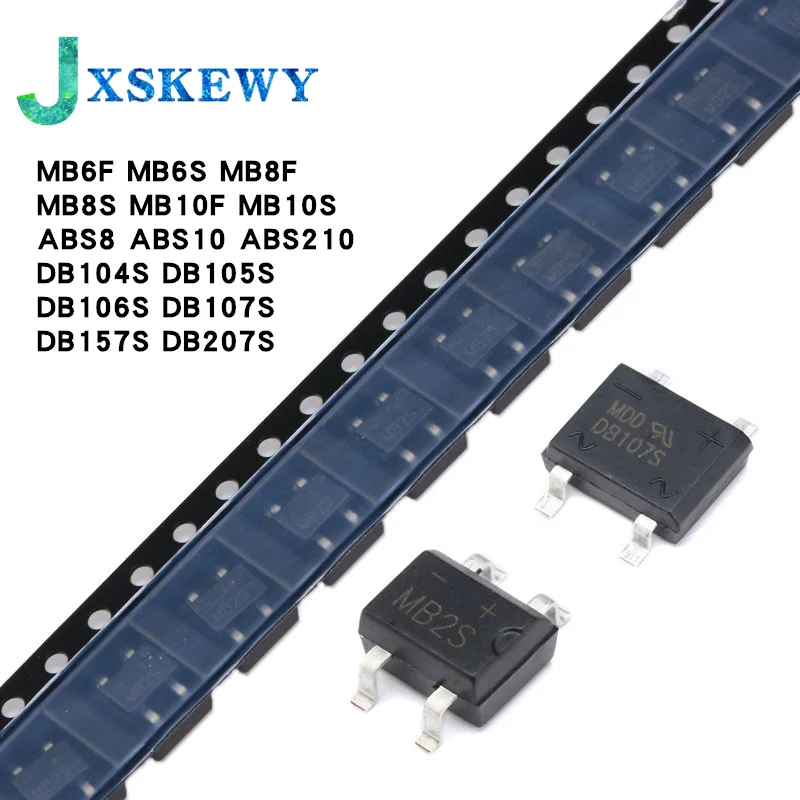 20PCS MB6F MB6S MB8F MB8S MB10F MB10S ABS8 ABS10 ABS210 DB104S DB105S DB106S DB107S DB157S DB207S SOP-4 Rectifier Bridge Stack