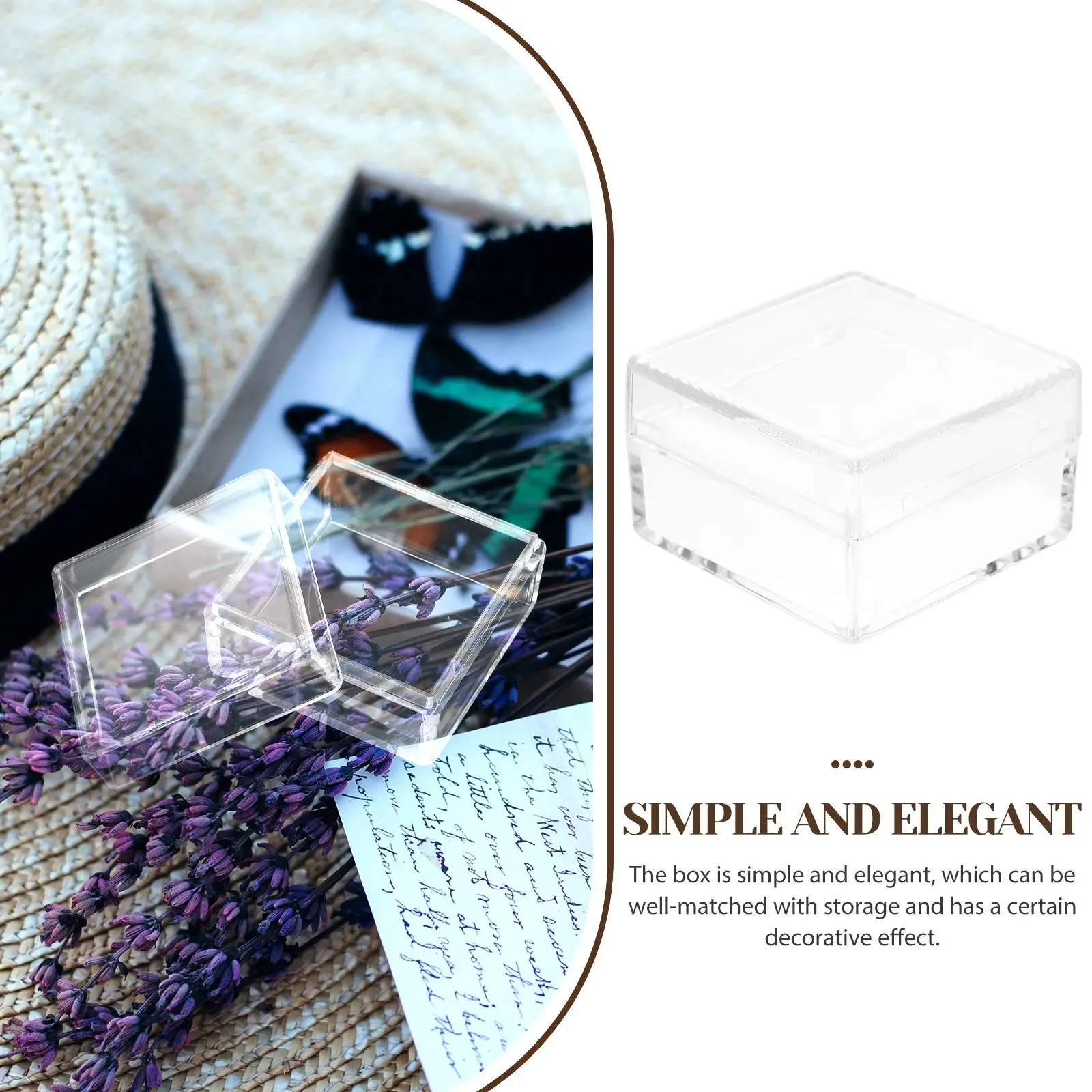 10 Pcs Transparent Storage Boxes Mini Specimen Display Cases Clear Plastic Containers Home ganization Solutions