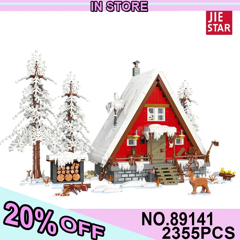 

JIESTAR Toys Christmas Cottage Model 89141 Winter Village Assembly Educational MOC Building Blocks Bricks Children Friend Gifts