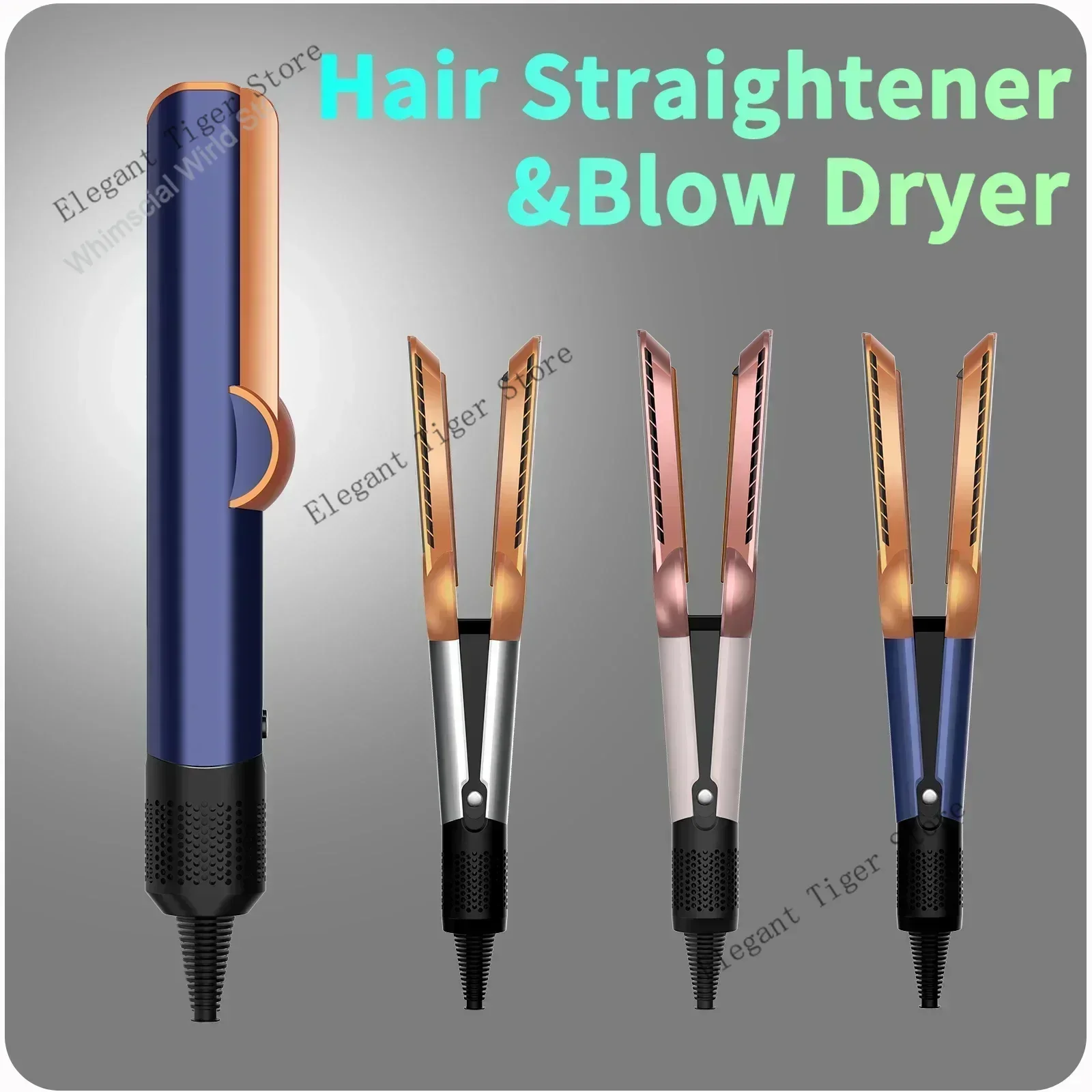 2 في 1 مكواة فرد الشعر الاحترافية ومجفف الشعر، مكواة مسطحة للشعر، مكواة الأيونات السالبة، أداة تصفيف طويلة الأمد #1