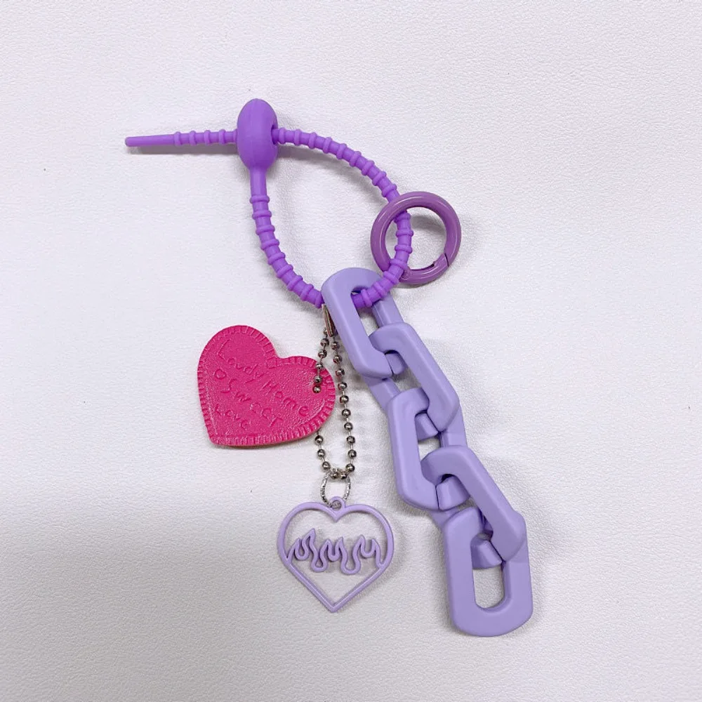 Y2K Sweet Cool Love Heart Shaped Keychain Bag Pendant Hangings Charms Korean Car Keyring Decoration Accessories Gifts Keychains