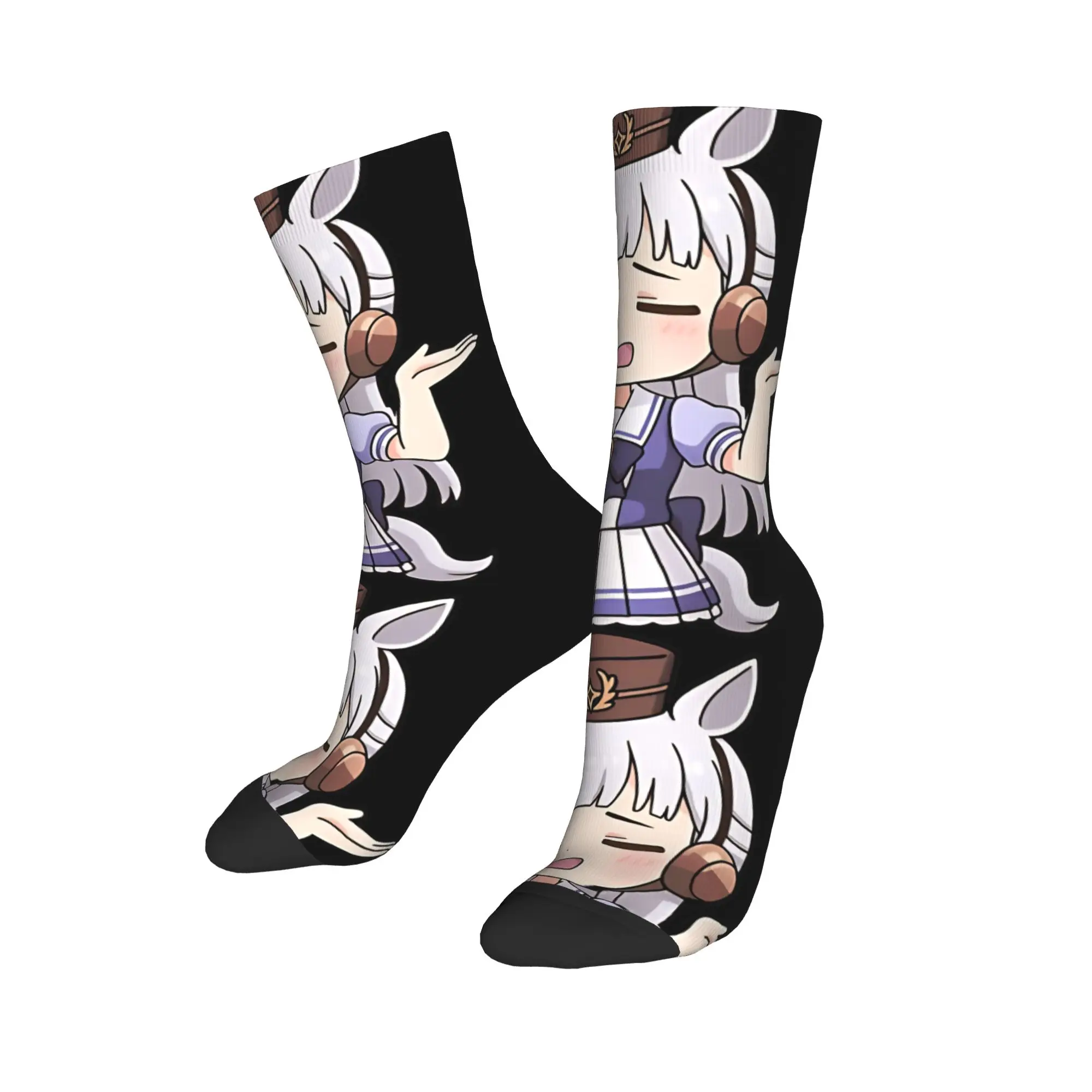 

Золотой корабль meme chibi from Uma Musume Pretty Derby Socks Женские носки Harajuku Лето Осень Зима Средние носки-трубы Подарок