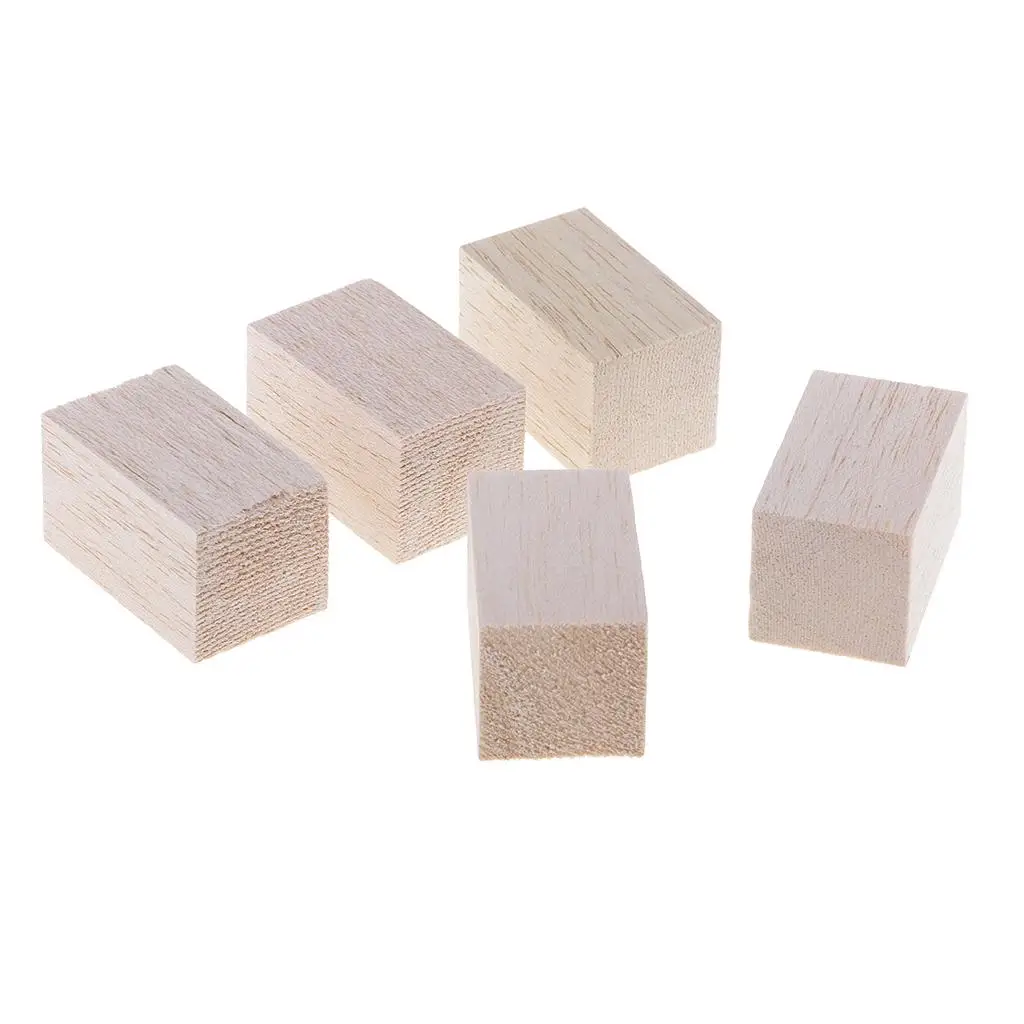 5/10pcs Balsa Wood Unfinished Craft Block Sticks Rod Model Building Crafting