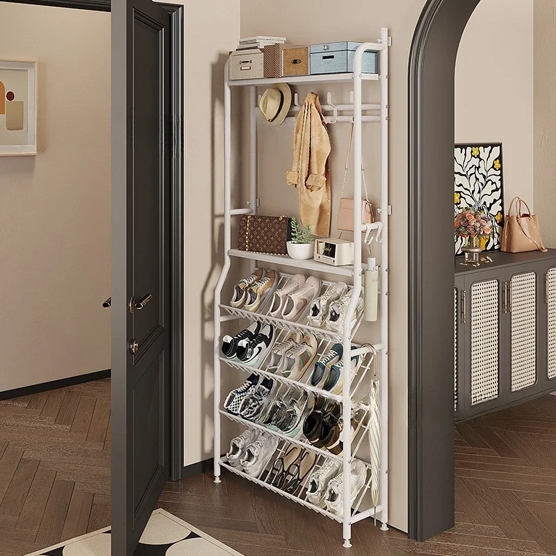 Simple shoe rack household small narrow door multi-layer aisle shoe cabinet entrance porch door rear shelf