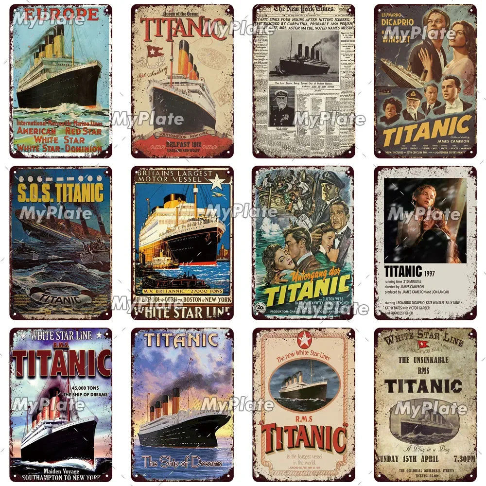 [MaPalte] Vintage Classic Movie Titanic Metal Sign Tin Sign Cafe Decoration Plaque Home Wall Decor Bar Sign Home Decor Poster