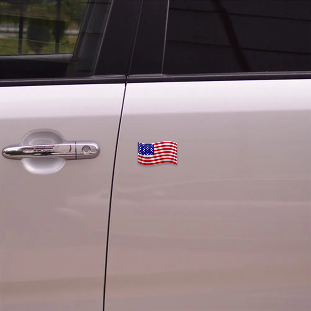 

2pcs Metal Car Flag Stickers Waterproof Aluminum Decals For Vehicles Trucks Motorcycles American Flag Shaped Bumper Badge