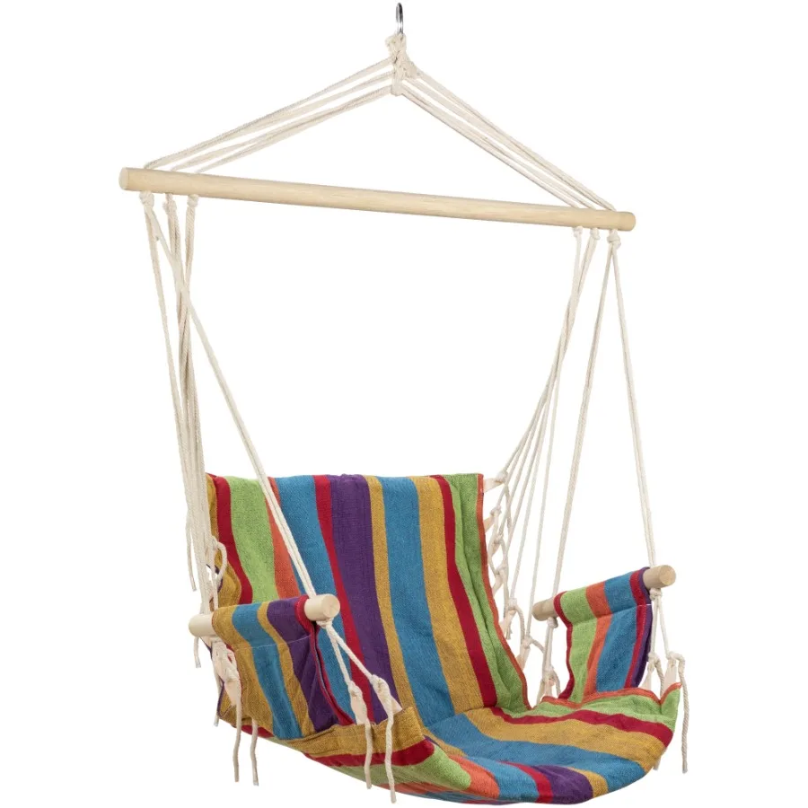 

Striped Hammock Chair with Armrests -37" x 35.25 - Multi-Color