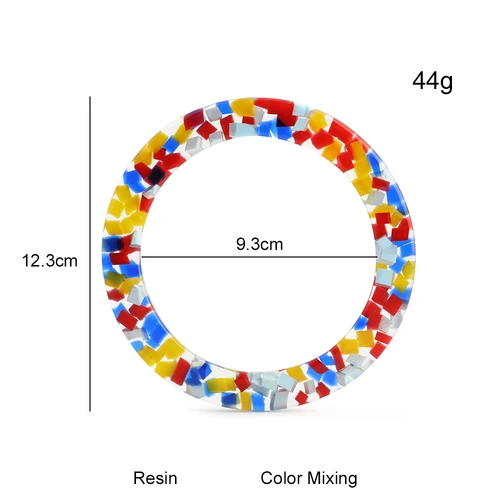 Imagen 2 del producto Bolsa de resina con forma circular para mujer, asas, billetera de plástico extraíble, junta tórica, accesorios de billetera hechos a mano, 2 uds.