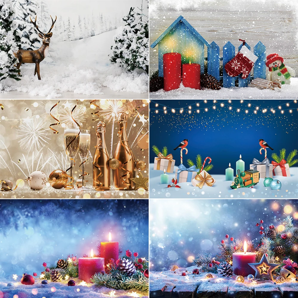 

MOON.QG Christmas 2025 Background Photography Goblet Candle Snow Carpet Photozone Backdrop Children Studio Photozone Accessories