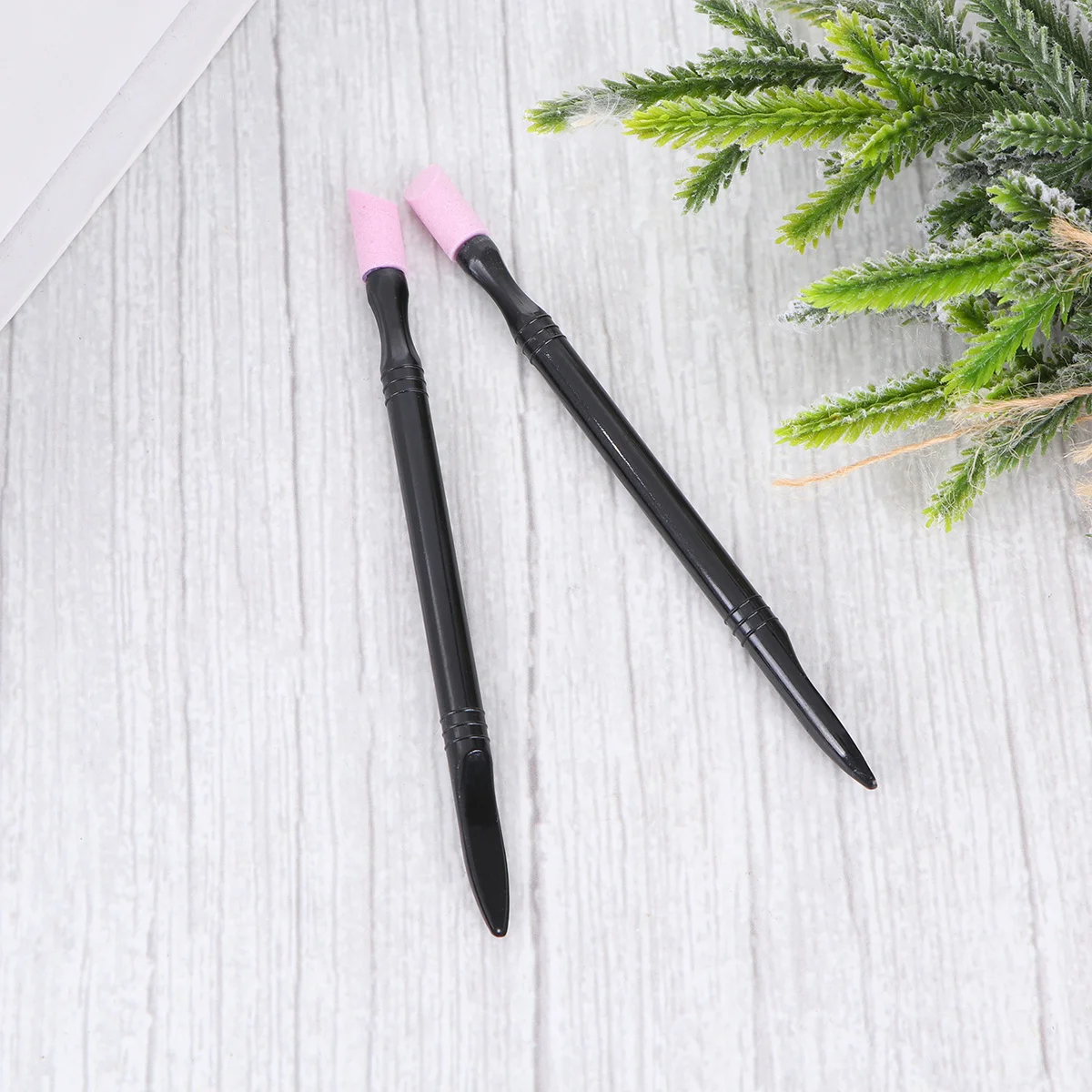 6 قطع من عصا تنظيف الأظافر باللون الأسود، قلم شحذ خفيف الوزن ومحمول لصالونات تجميل الأظافر، متين وعملي #5