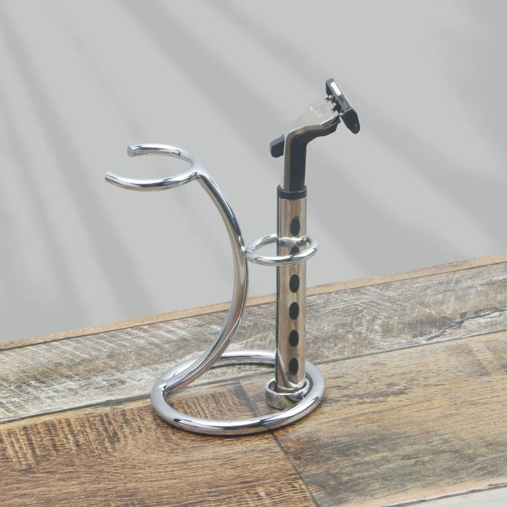 حامل ماكينة الحلاقة المعدنية متعدد الوظائف، قاعدة الحلاقة، ملحقات التهيأ، حامل فرشاة الحلاقة الفنية، شارب محمول