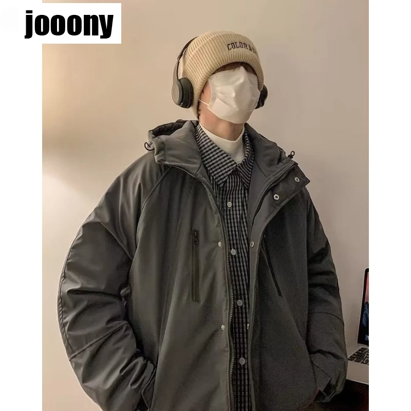 Effen Winterkleding Lange Jassen Cargo Gewatteerd Jack Koreaanse Casual Streetwear Jas Mannen Windjack Outdoor Dikker Parkas Heren