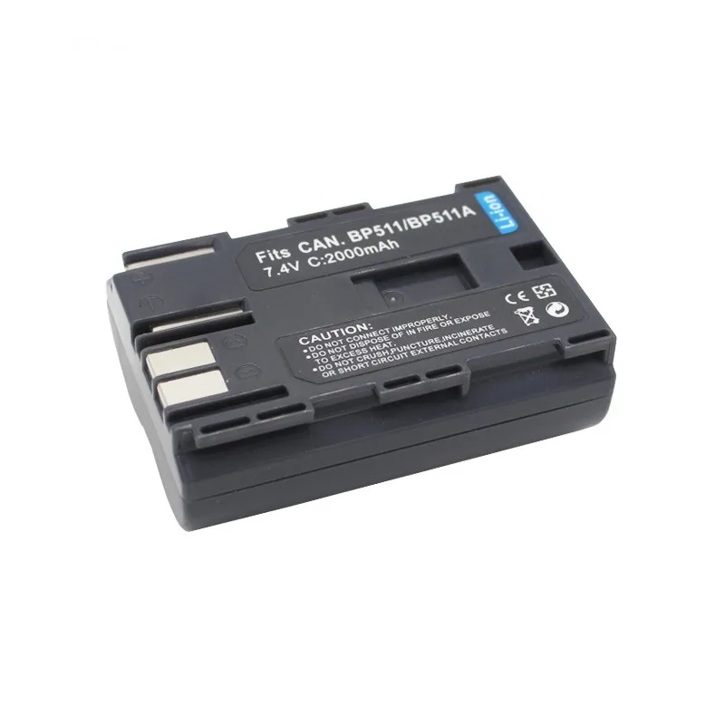 2PCS 100% New BP511A 2000mAh Replacement Battery For Canon Camera 508 512 522 5D 20D 30D 40D 50D 10D G6 G5