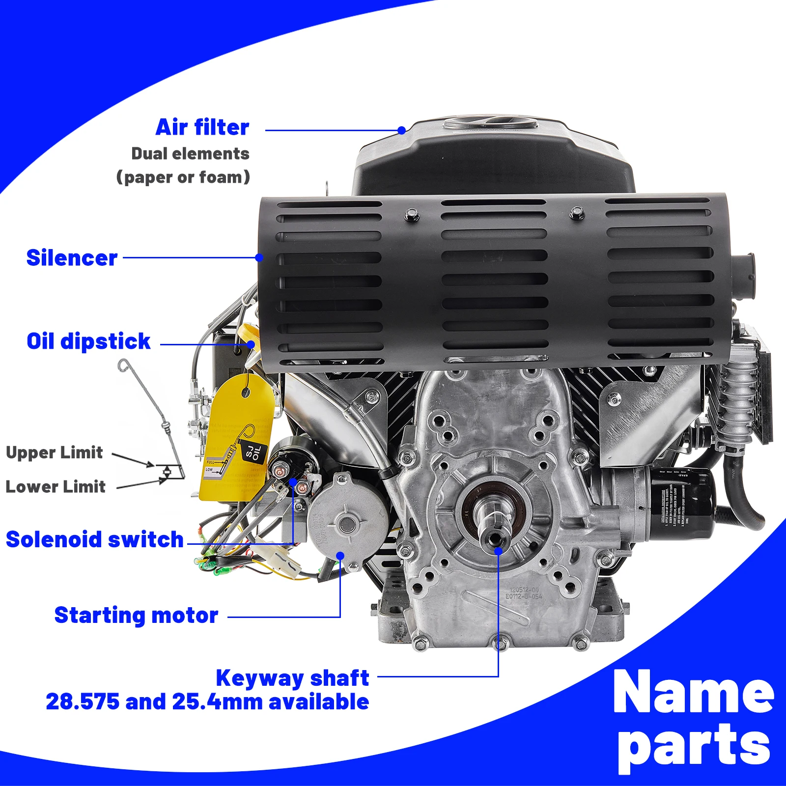 Low Vibration & Noise for Operator Comfort OHV 27 hp 739cc Twin Cylinder Engine for Machinery Engines & Parts