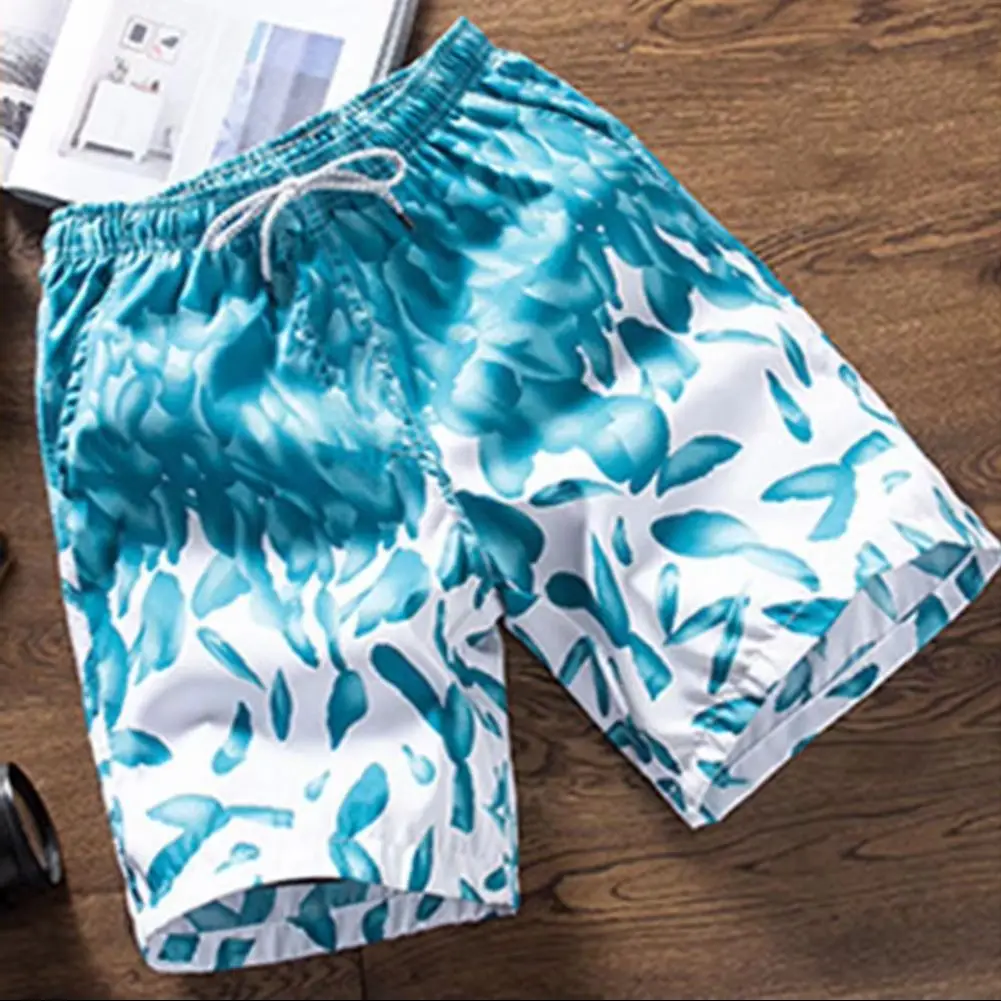 2025 하와이 남성 반바지 유럽 및 미국 남성 여름 패셔너블 프린트 비치 스포츠 속건 5부 바지