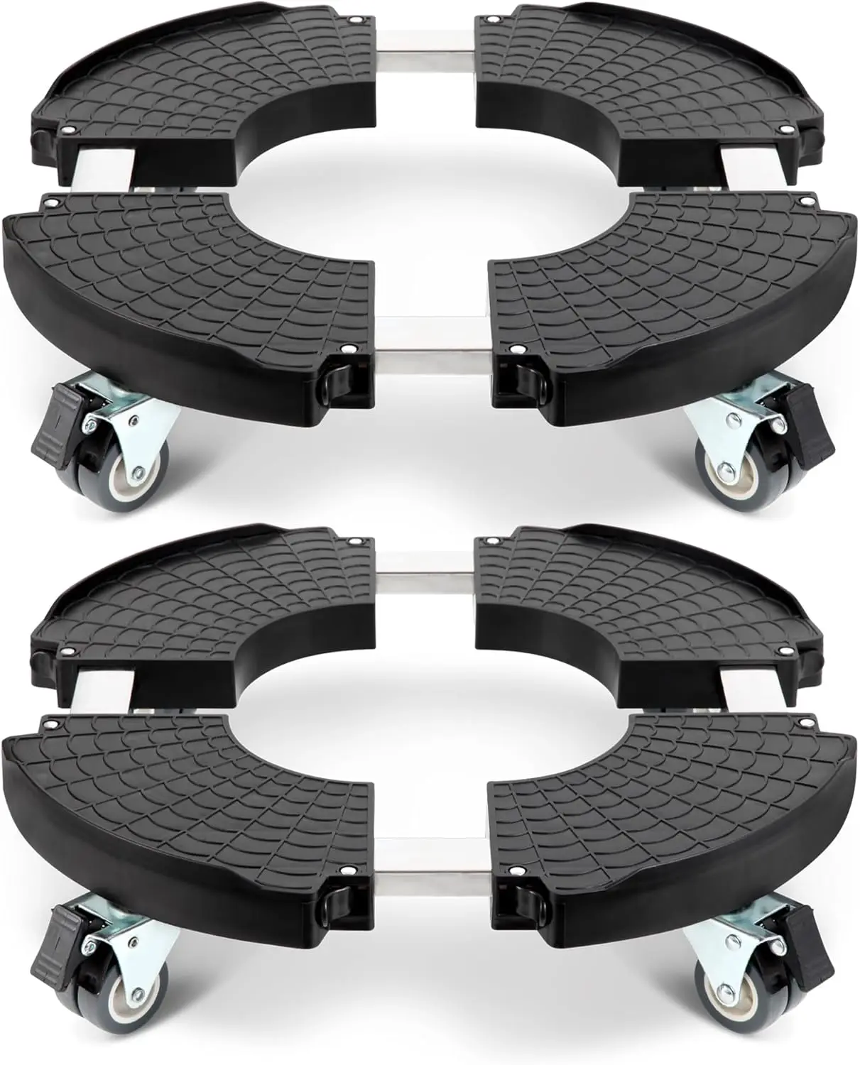 

2-Pack Heavy-Duty Rolling Plant Stands with Lockable Wheels, 440 lbs Capacity for Large Pots Indoor/Outdoor