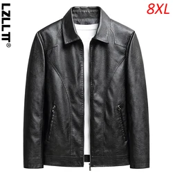 Lente Herfst Mannen Casual Motorcycle Biker Jacket Jassen Heren Vintage Uitloper Leren Jas Man Mode Jas Mannelijke Plus Size 8XL