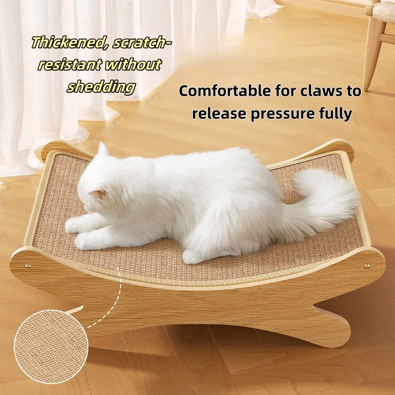 Lit de luxe en sisal pour chat, planche à gratter pour chat, poignées amovibles, hamac lavable et confortable pour animaux de compagnie, jouets pour chats, accessoires pour animaux de compagnie