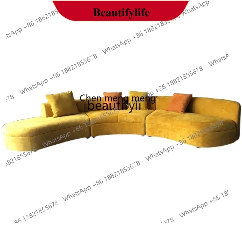 z183  Light luxury special-shaped fabric moon sofa living room large apartment modern creative designer circular arc