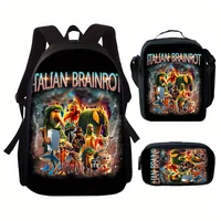 Mochila Tralalero Tralala Tungtung Sahur Brainrot, mochilas escolares para niños, mochila para exteriores, mochila de viaje de Anime, regalo, 3 uds.