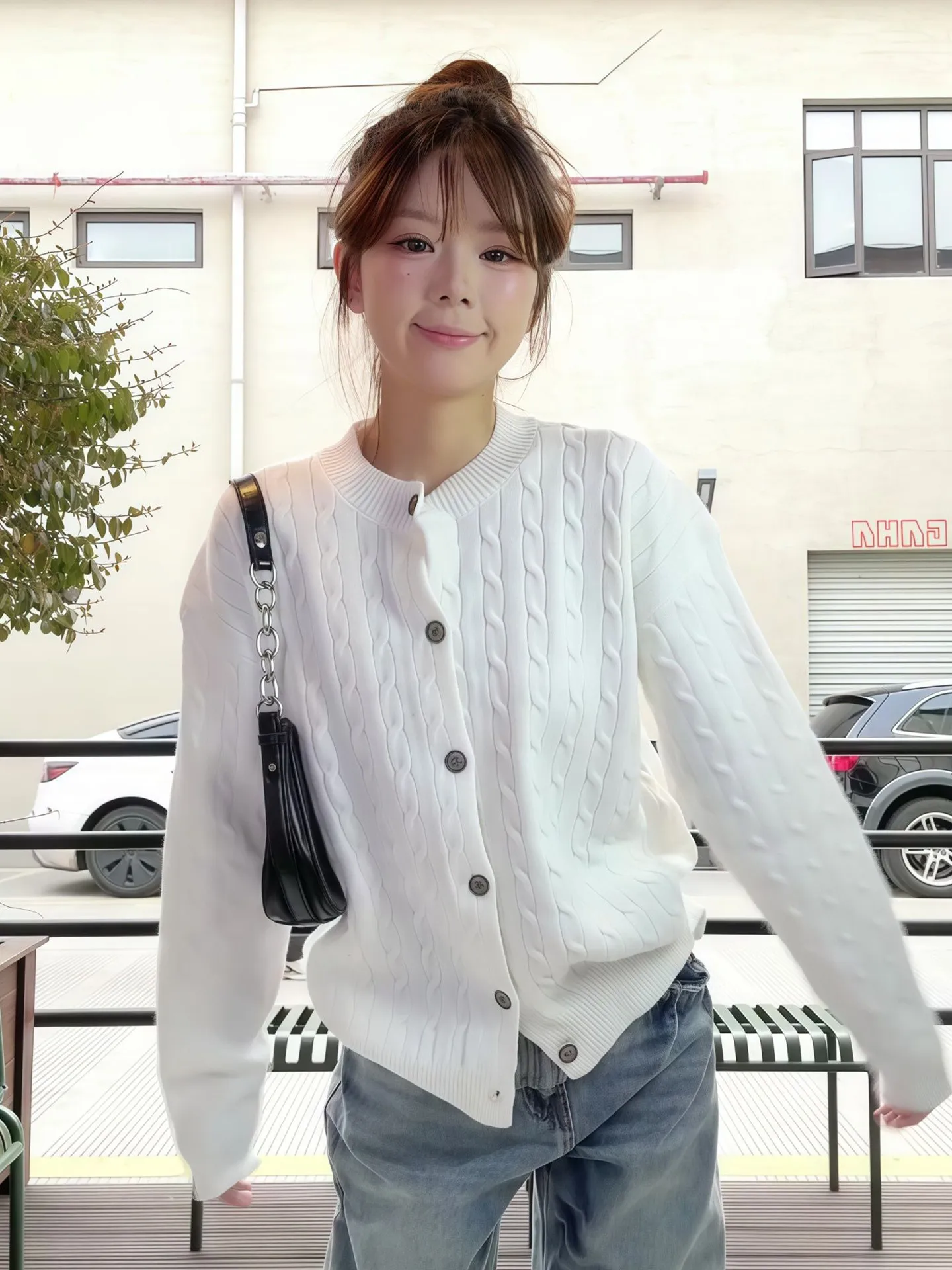 

Кардиган FEMPILOT Lazy Sle: вязаный, длинный, с круглым вырезом, свободный крой, новинка весны, женская мода