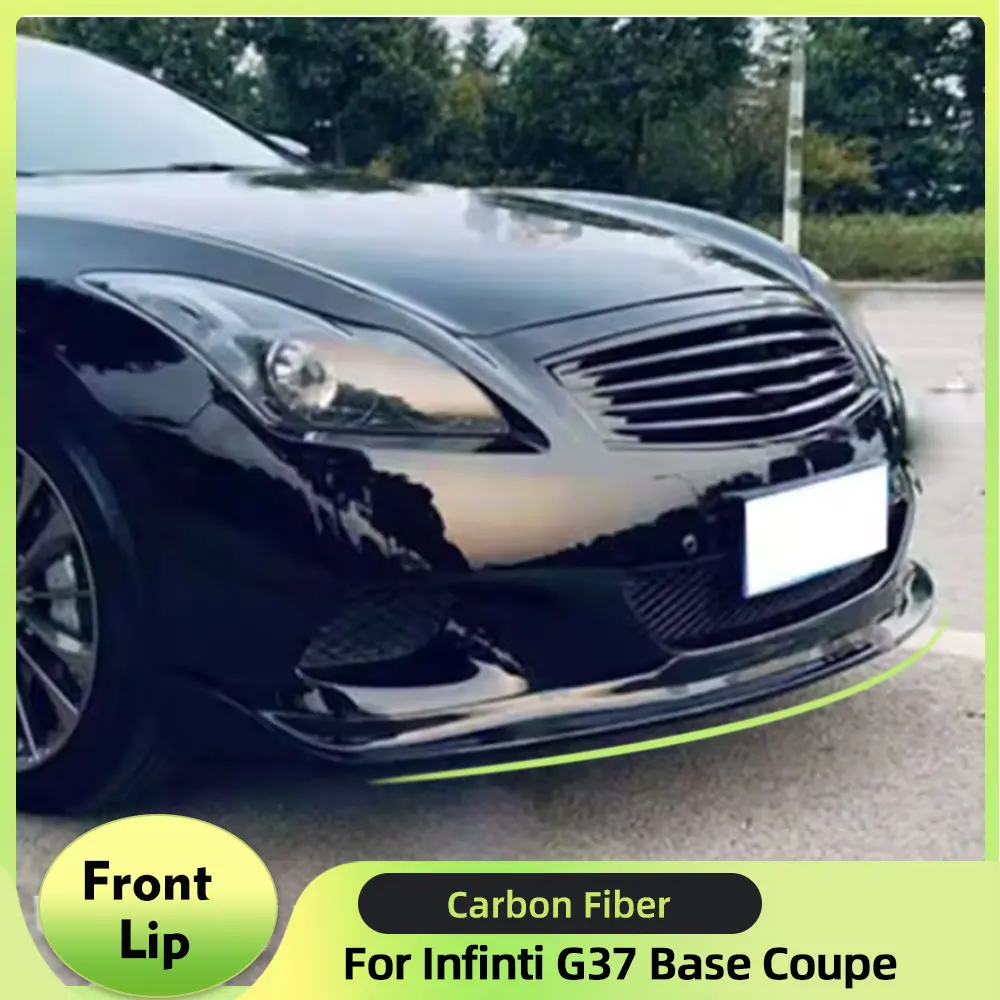 

Автомобильный передний бампер из углеродного волокна/ФАП, спойлер, разветвители для подбородка для Infinti G37 Base Coupe Journey Sedan 2009-2013, 3 шт., комплекты кузова