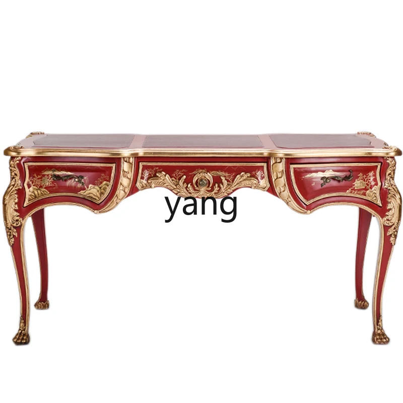LH  light luxury desk American solid wood writing desk study furniture exhibition hall model room