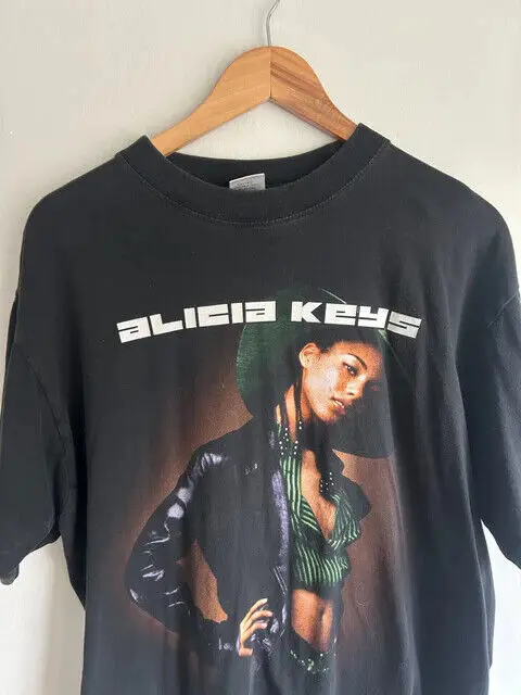 Alicia Keys 2002 Tour Vintage Rap graphic short sleeve shirt men women KTV8790