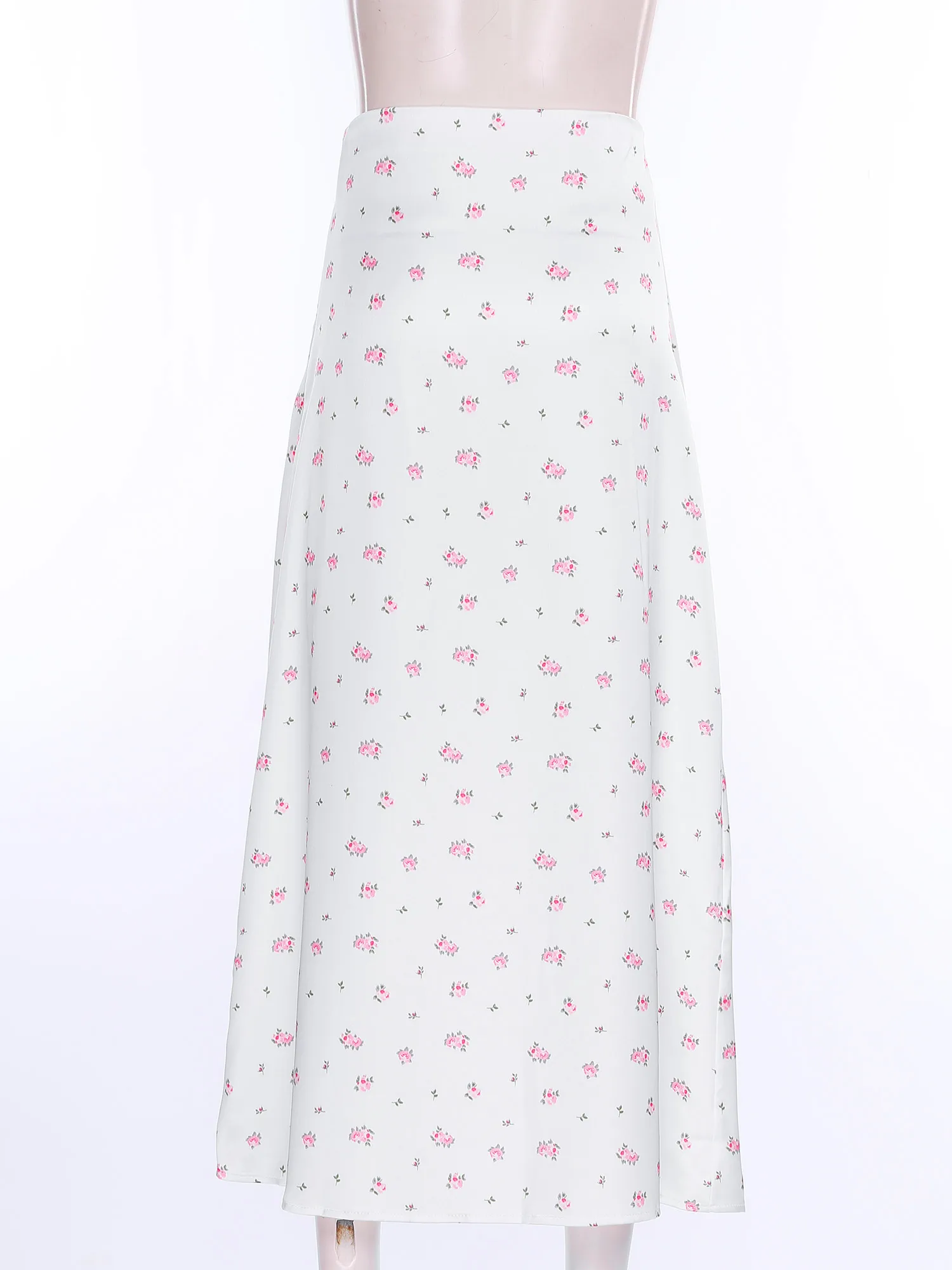 

Летние элегантные вечерние юбки, женская атласная юбка-миди с цветочным узором, юбка на молнии с высокой талией, женская вечерняя одежда для банкета