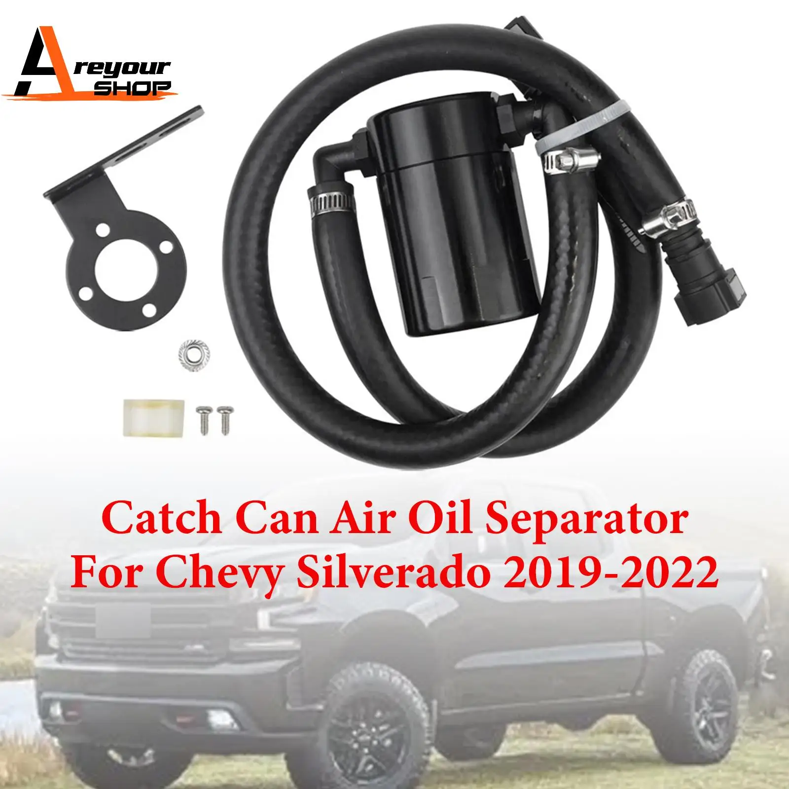 

Areyourshop Catch Can Air Oil Separator for Chevy Silverado 2019 2020 2021 2022