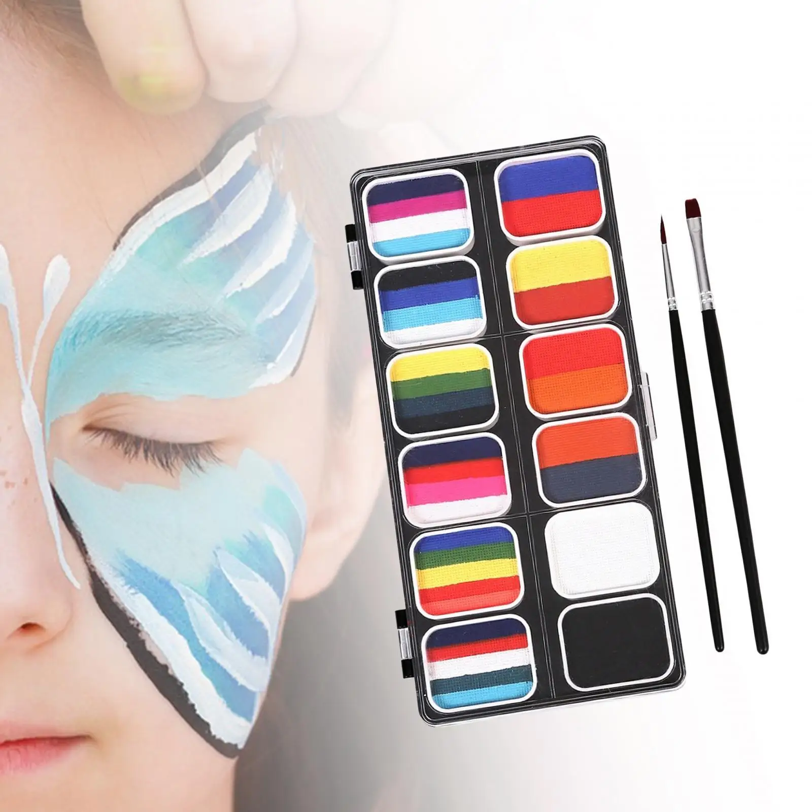 

Face Paint Oil Palette Makeup Kit 12 Colors Art Painting Set Waterbased Colorful